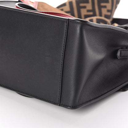 Fendi Vitello Grace Suede Small Flip Tote Black Fragola Marrone 8 of 10