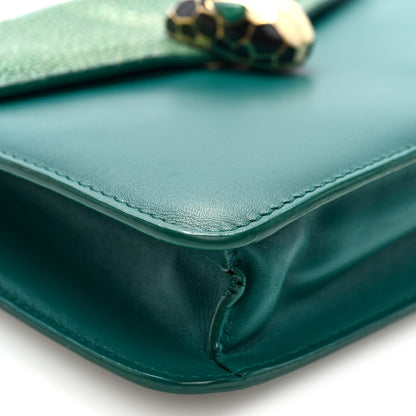 Bulgari Galuchat Calfskin Serpenti Forever Crossbody Bag Green 8 of 9