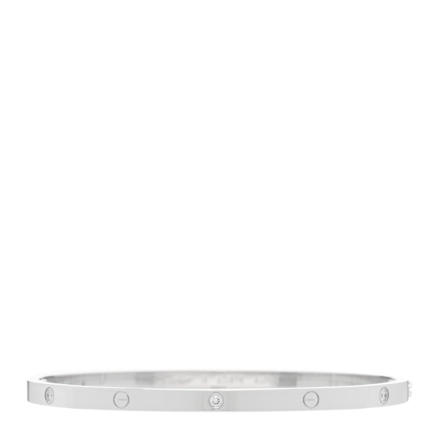 Cartier 18K White Gold 6 Diamond Small LOVE Bracelet 18 1 of 5