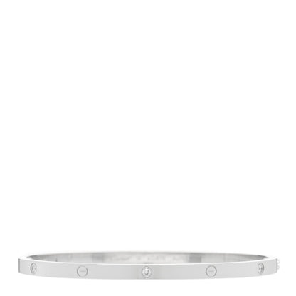 Cartier 18K White Gold 6 Diamond Small LOVE Bracelet 18 1 of 5