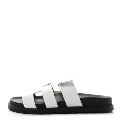 Hermes Calfskin Womens Chypre Sandals 35.5 White 1 of 9
