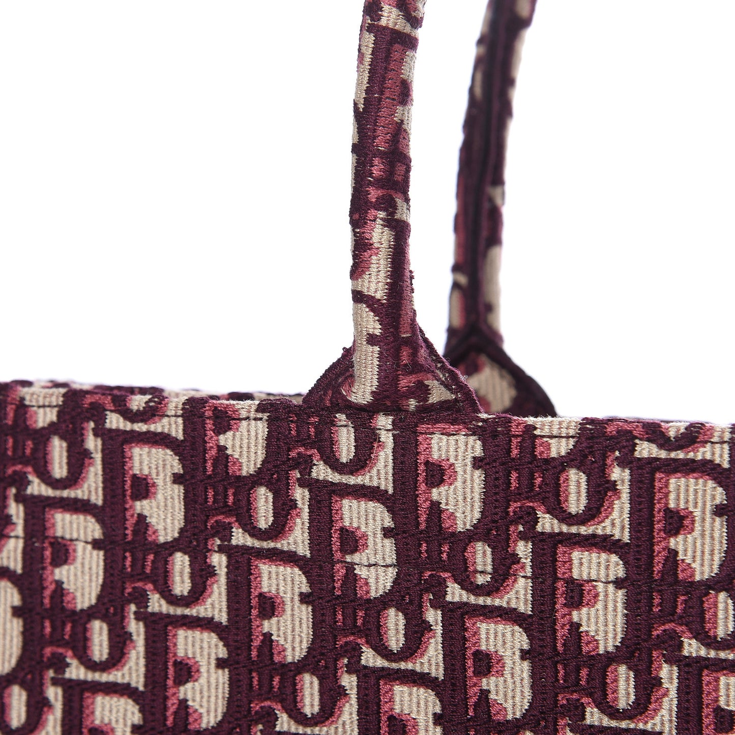 Oblique Medium Book Tote Burgundy Multicolor