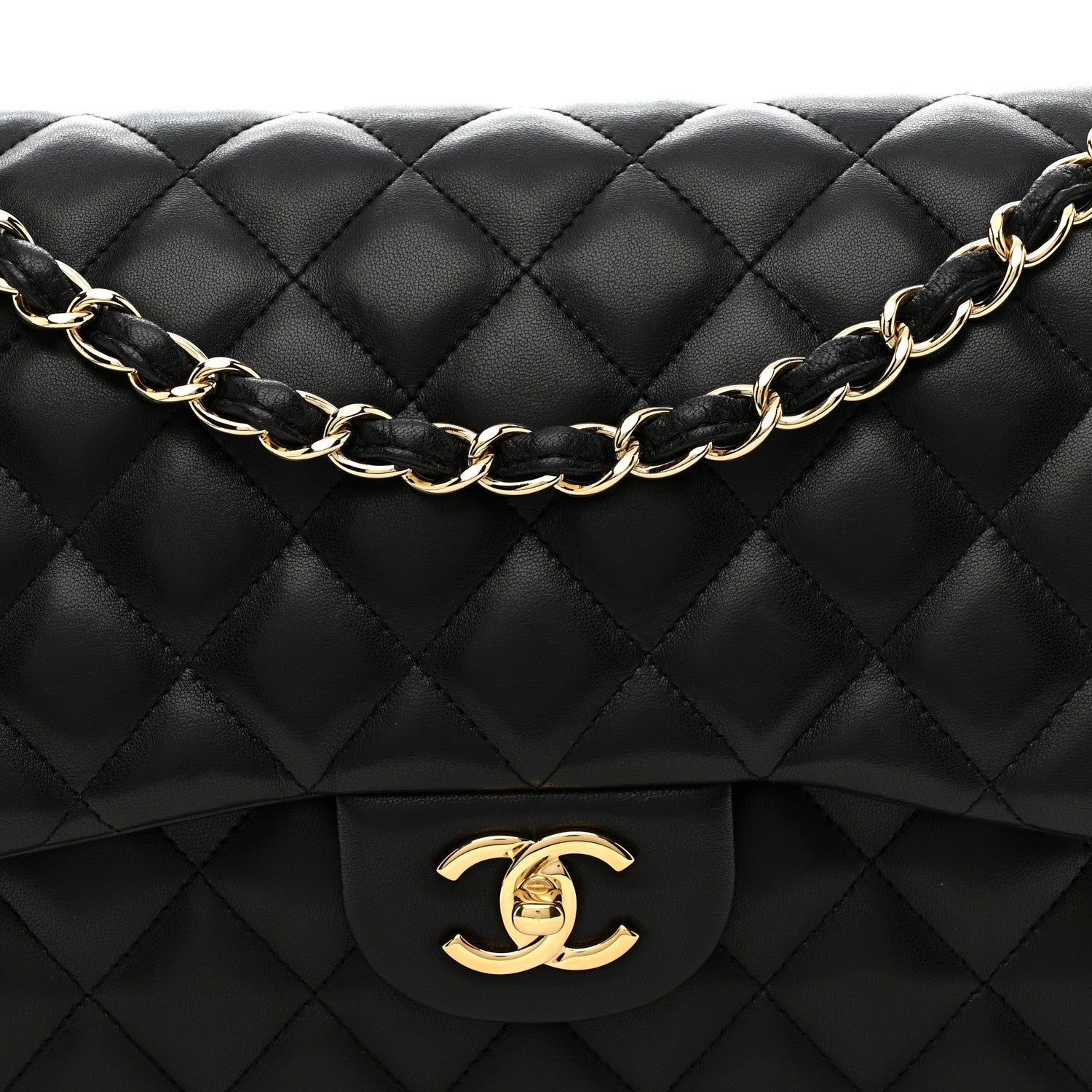 Chanel Lambskin Quilted Jumbo Double Flap Black 8 of 10