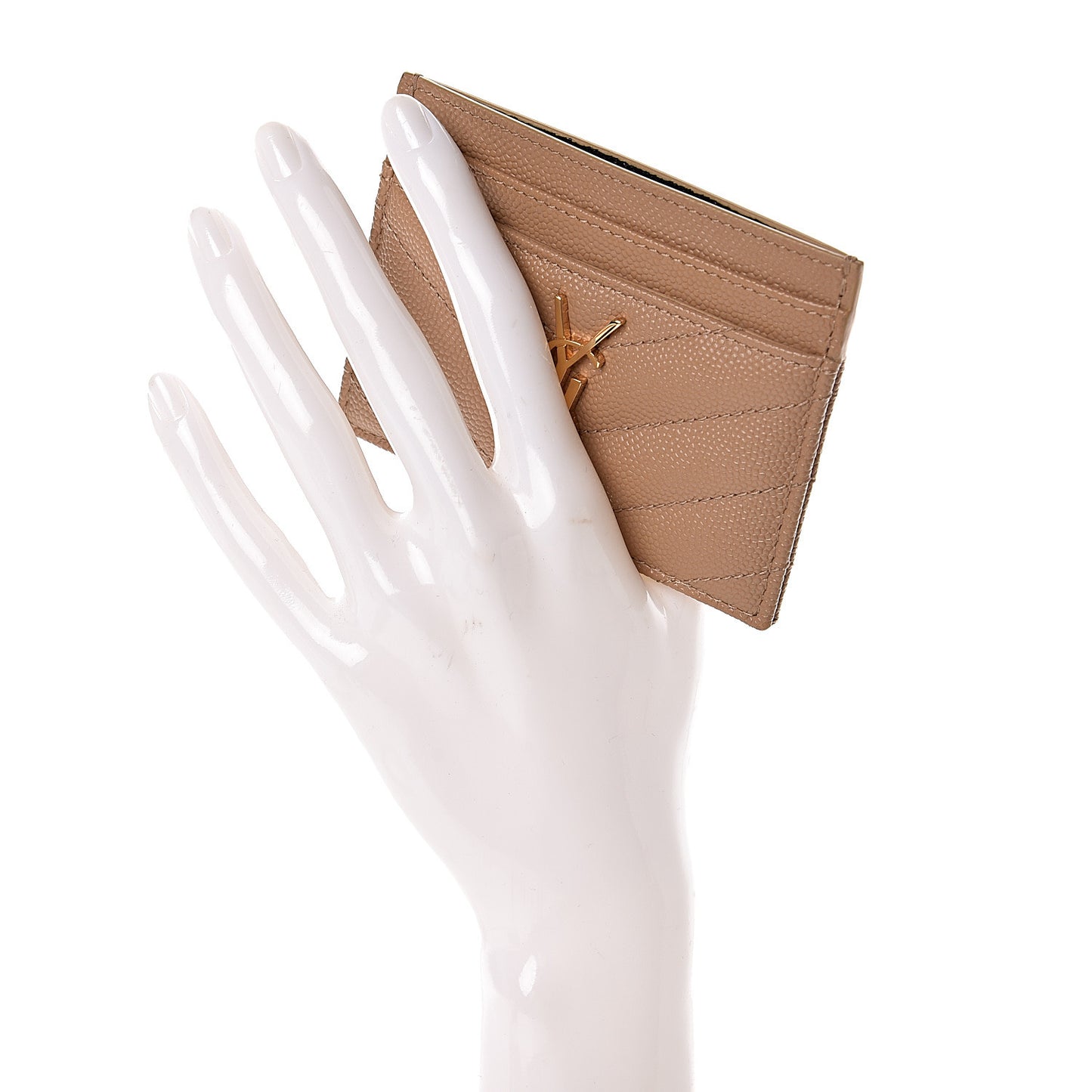 Grain De Poudre Matelasse Chevron Monogram Credit Card Case Cork