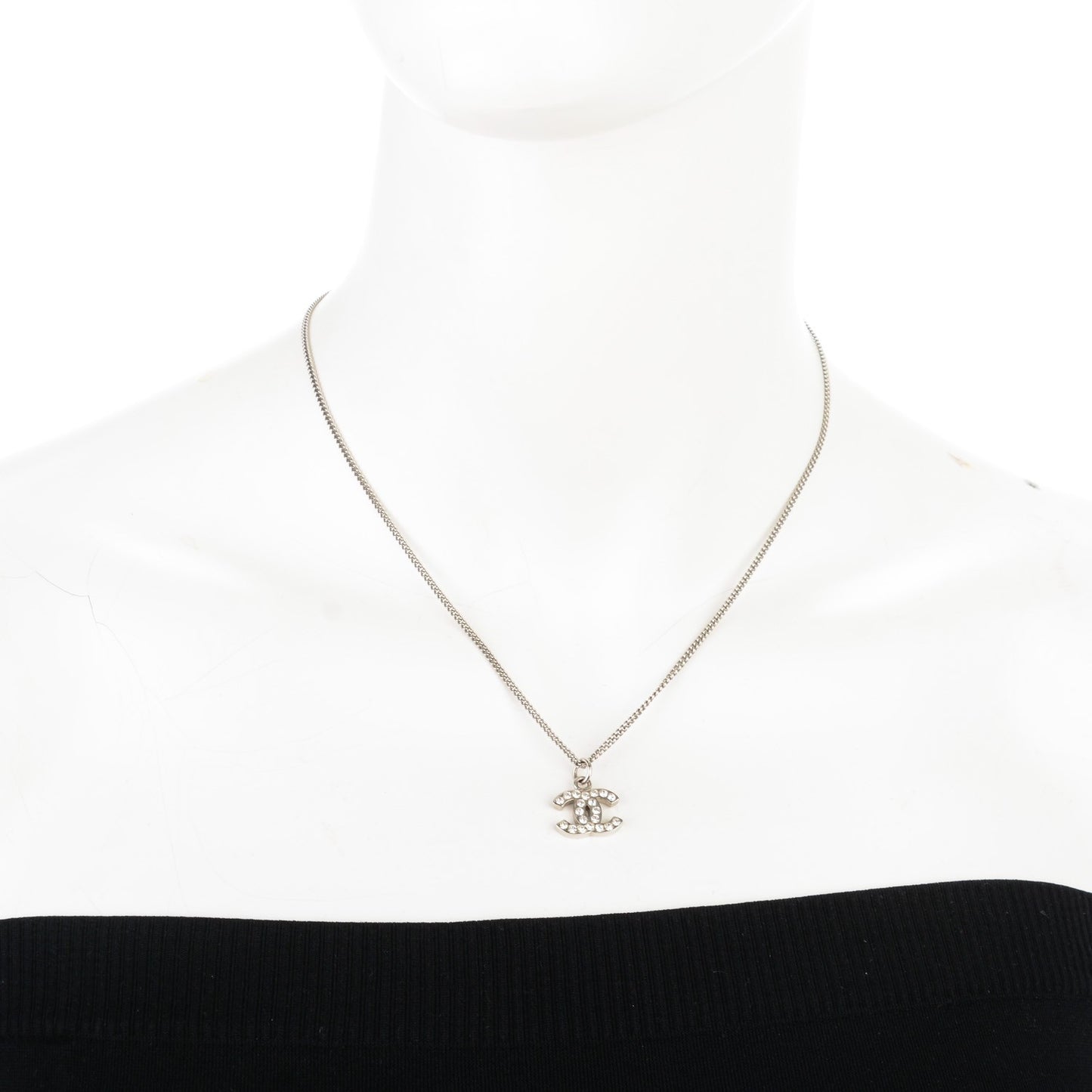 Crystal Timeless CC Necklace Silver