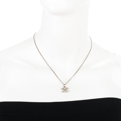 Chanel Crystal Timeless CC Necklace Silver 2 of 4