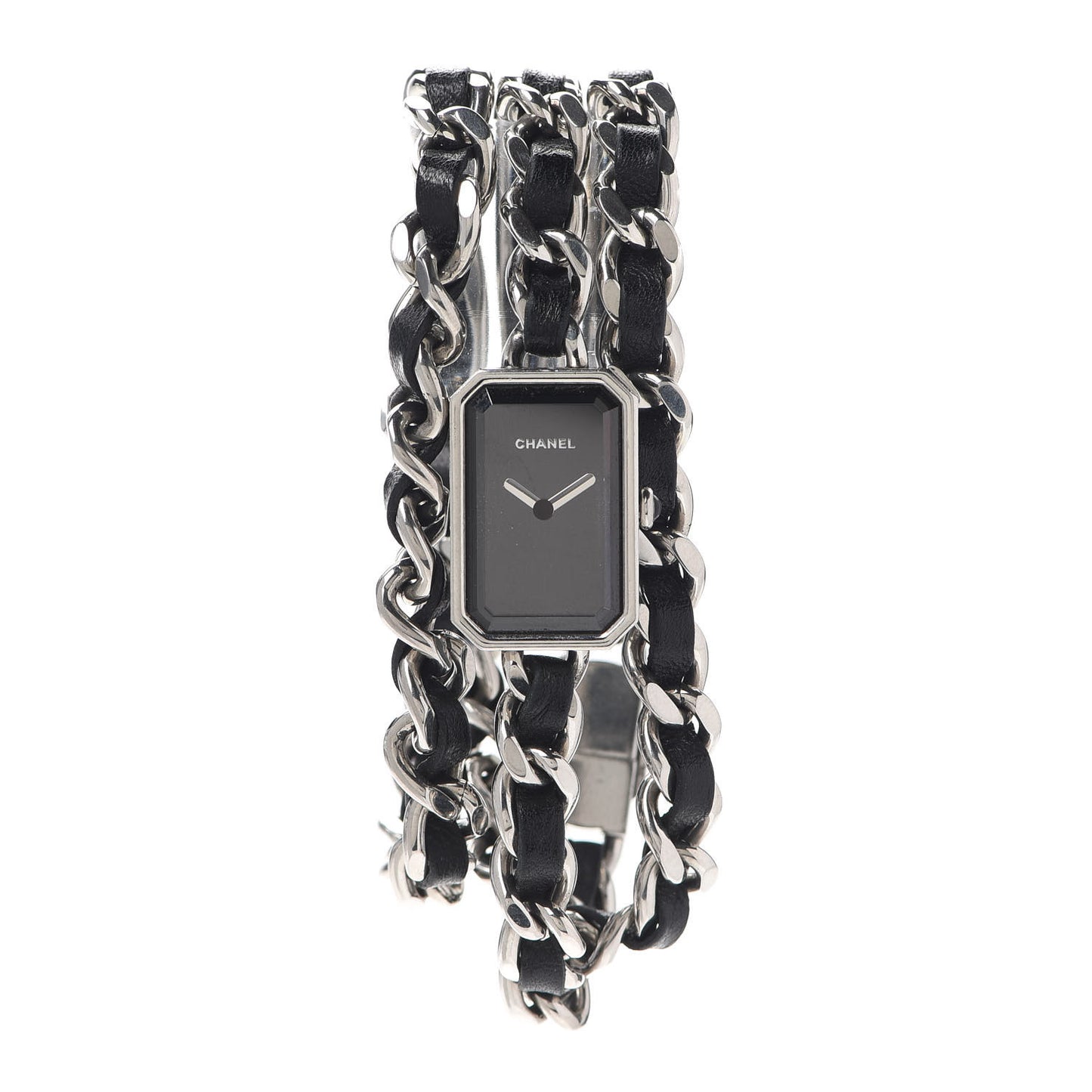 Stainless Steel Lambskin 16mm Premiere Rock Triple Row Quartz Watch Black