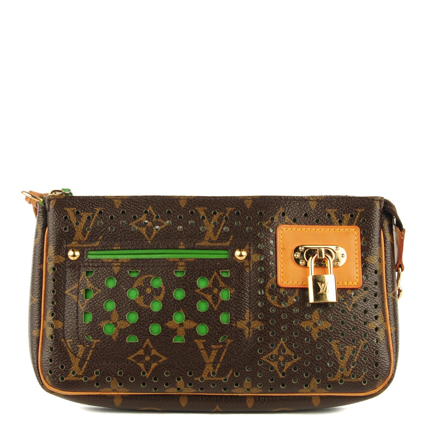 Louis Vuitton Monogram Perforated Pochette Accessories Bag Green 1 of 8