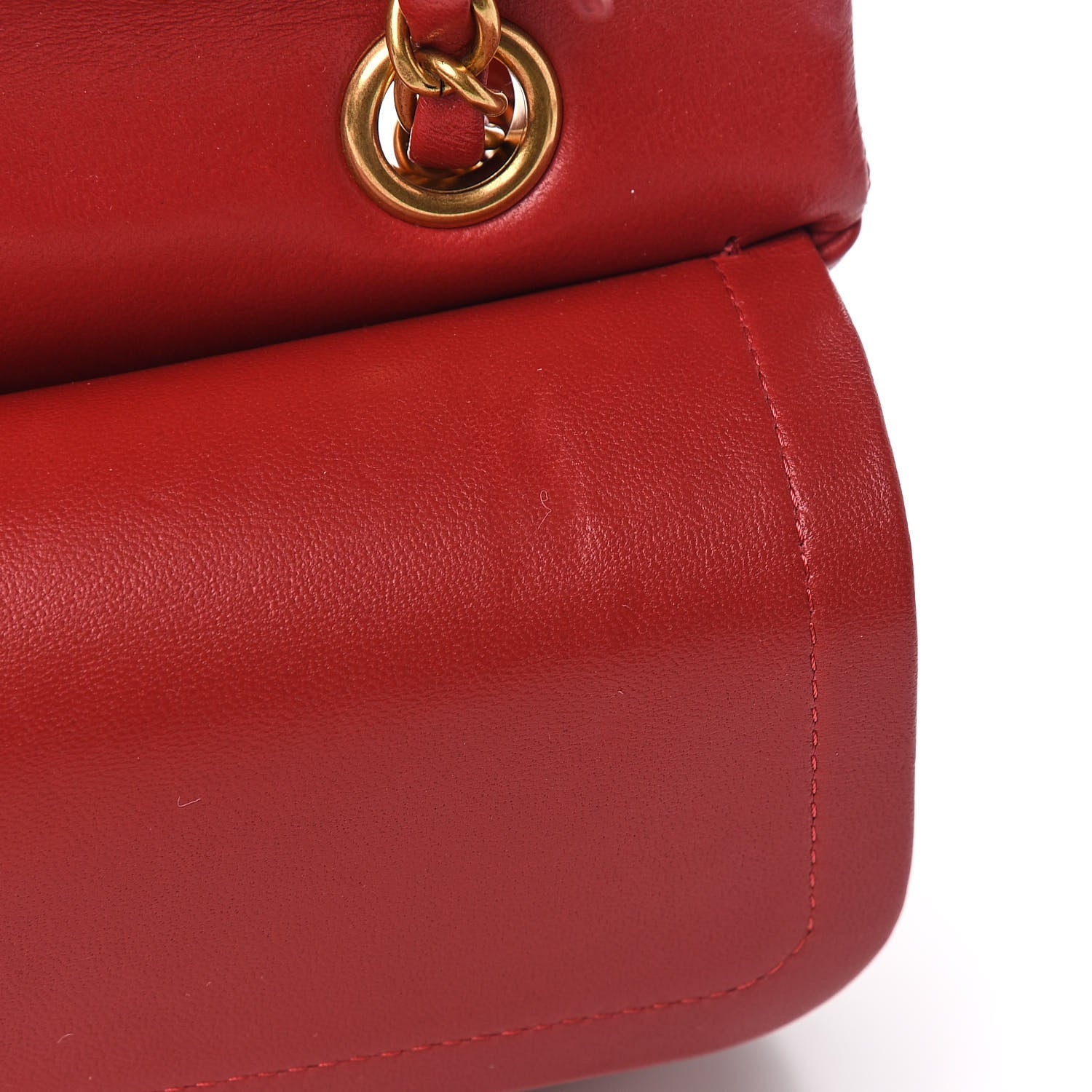 Chanel Lambskin Chevron Quilted Medium Double Flap Dark Red 10 of 11