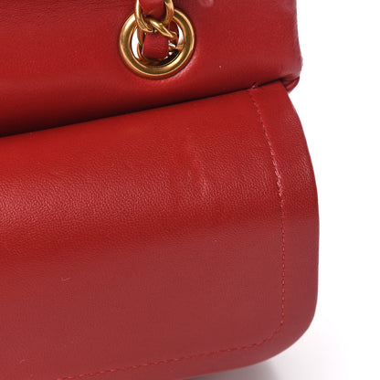 Chanel Lambskin Chevron Quilted Medium Double Flap Dark Red 10 of 11