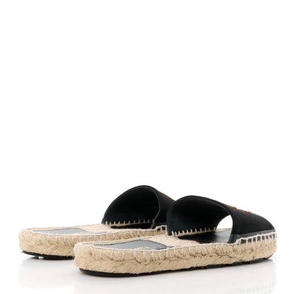 Chanel Wool Laminated Lambskin CC Slide Sandals 38 Black Gold 4 of 9