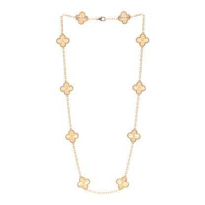 Van Cleef & Arpels 18K Yellow Gold 10 Motifs Guilloche Vintage Alhambra Necklace 3 of 7
