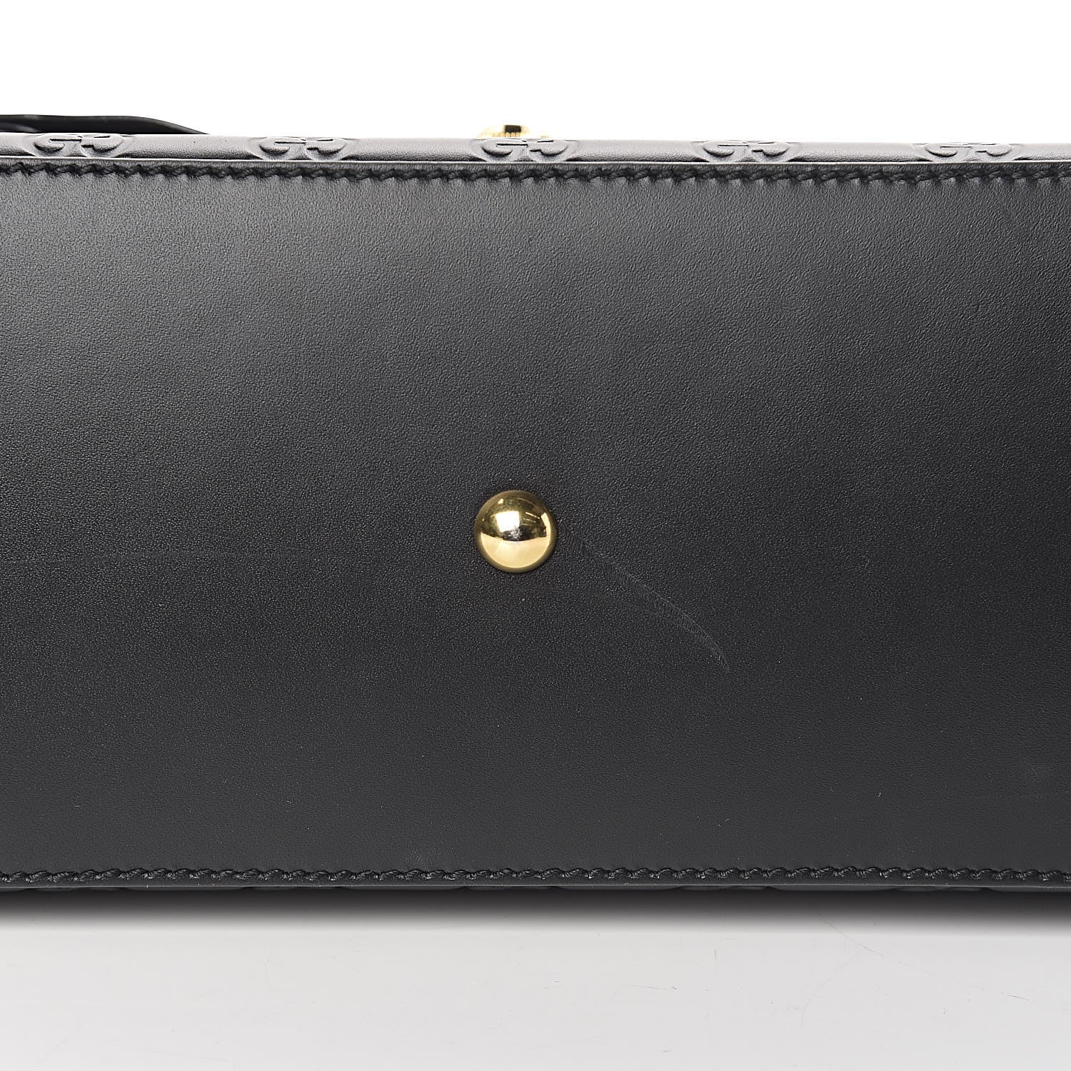 Gucci Guccissima Signature Small Padlock Top Handle Bag Black 13 of 14