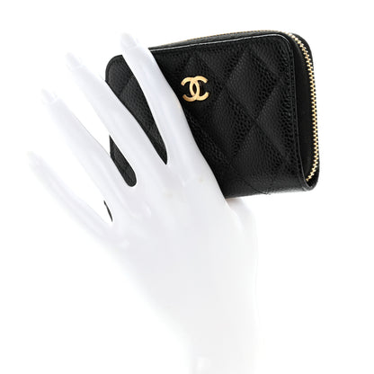 Chanel Caviar Quilted Zip Coin Purse Black 2 of 10