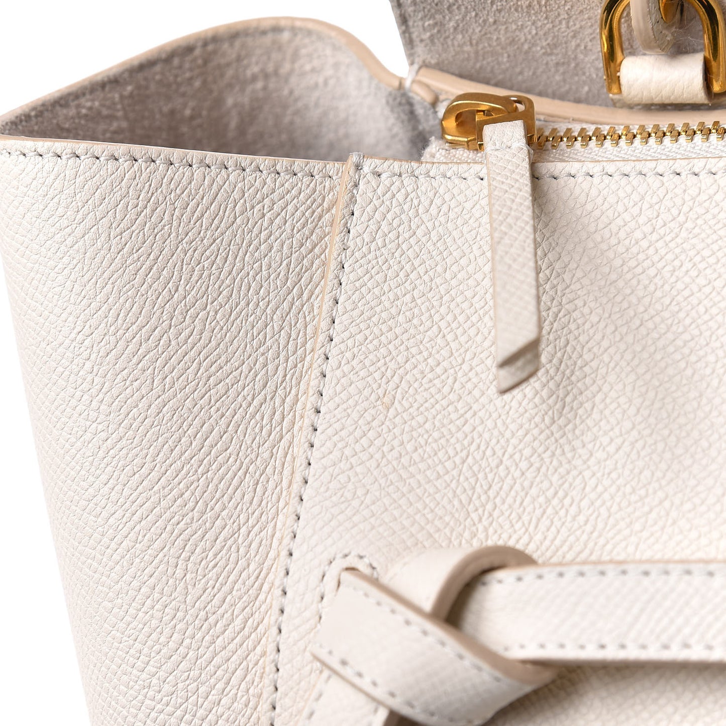 Grained Calfskin Mini Belt Bag White