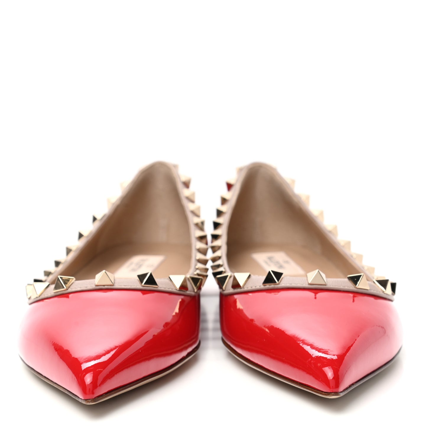 Patent Nappa Rockstud Ballerina Flats 37.5 Rouge Pur Poudre
