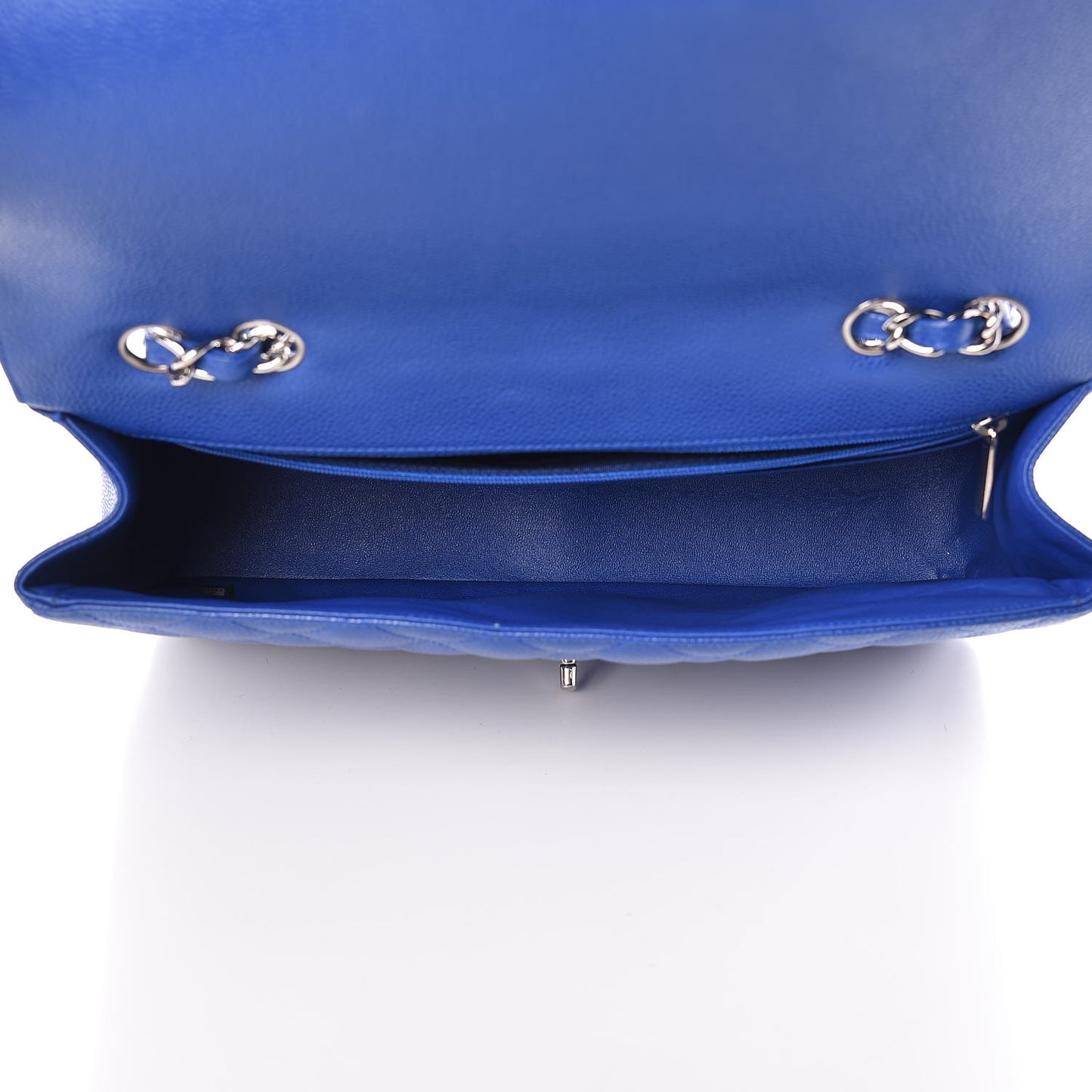 Caviar Quilted Jumbo Single Flap Blue