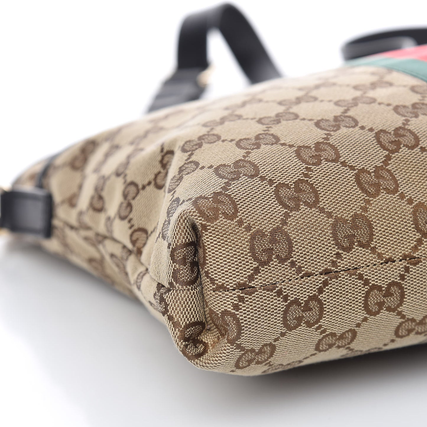 GG Monogram Web Flat Messenger Bag Black