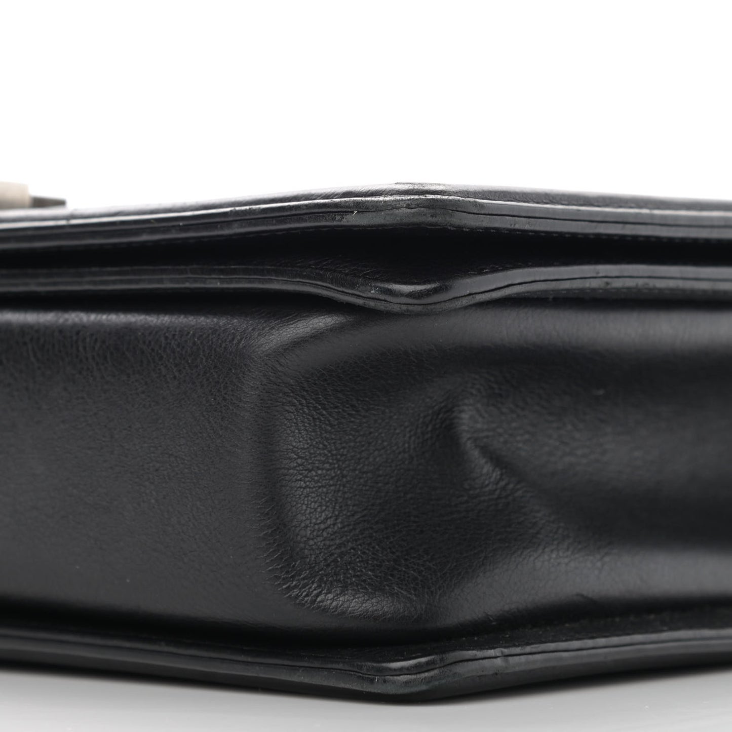 Calfskin Quilted Double Stitch New Medium Boy Flap Black