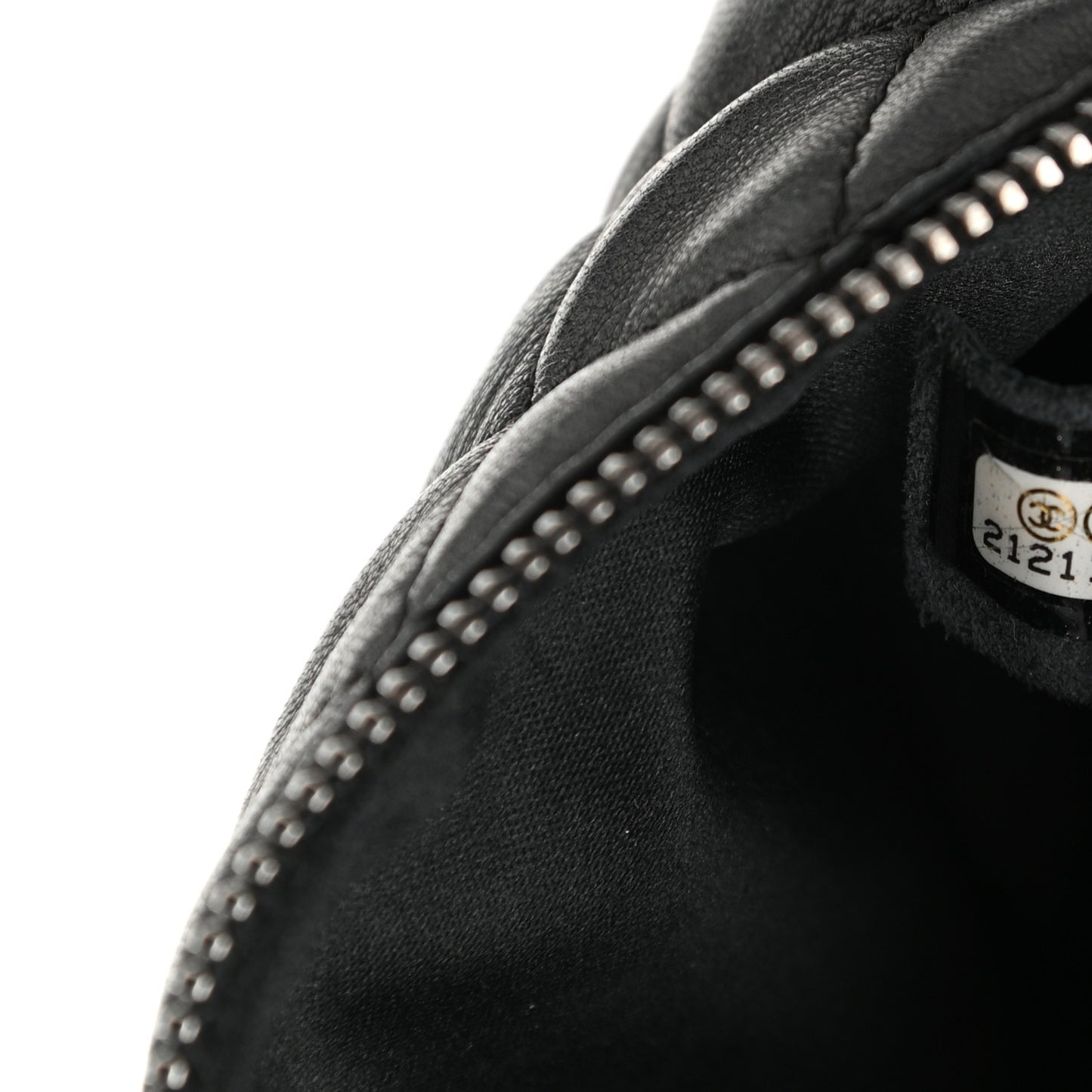 Lambskin Quilted Banane Waist Bag Fanny Pack Black