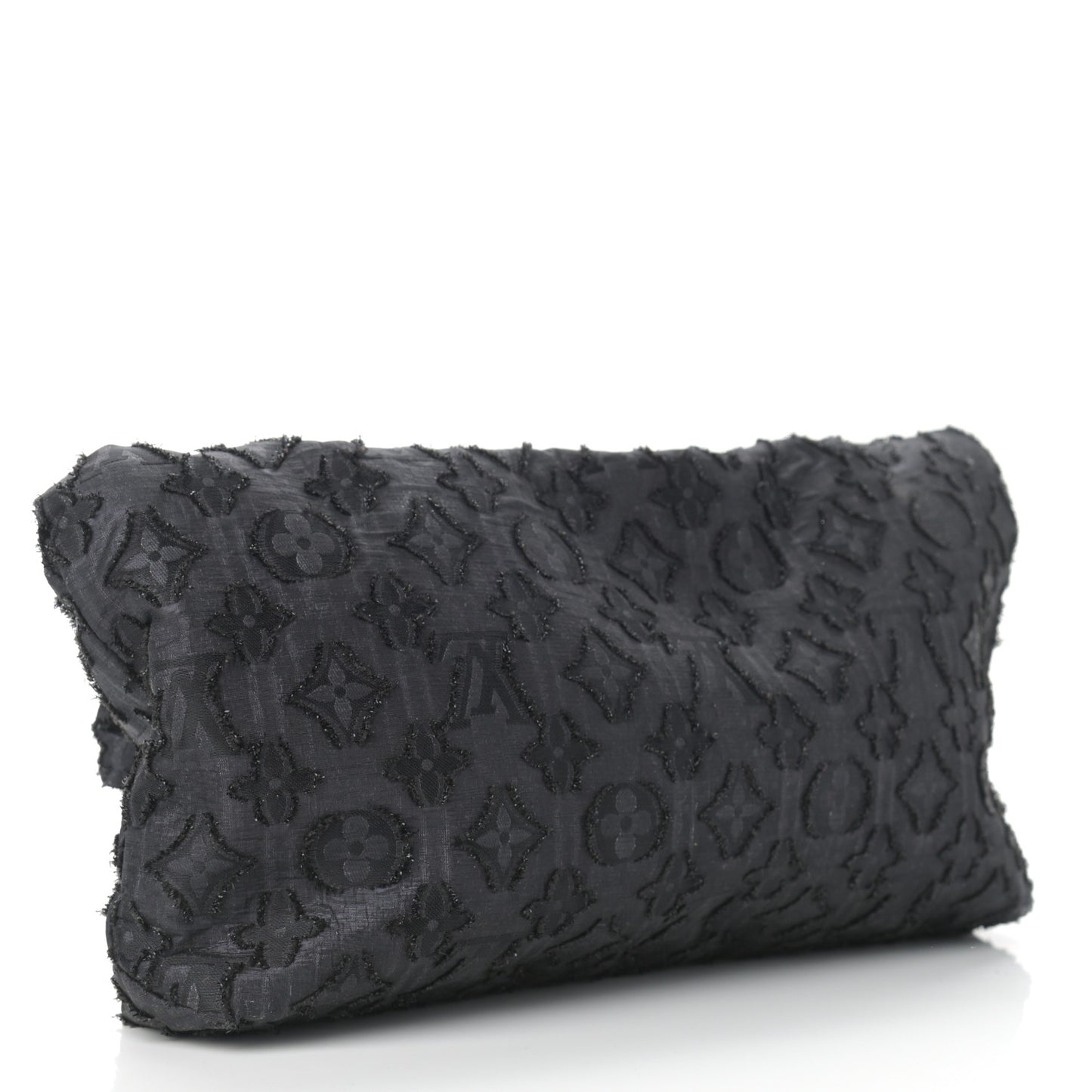 Lurex Quilted Monogram Altair Clutch Black