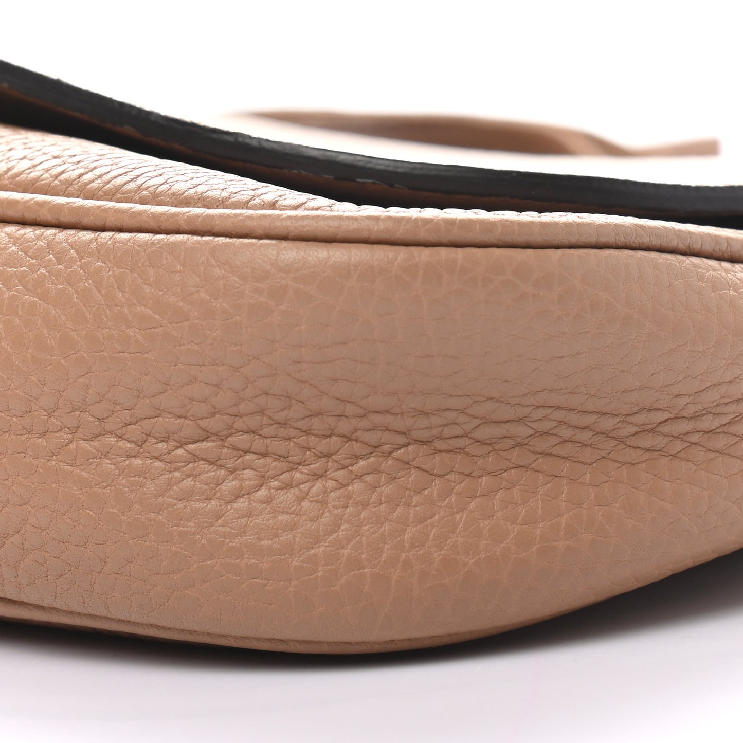 Pebbled Calfskin Medium Soho Flap Crossbody Camelia