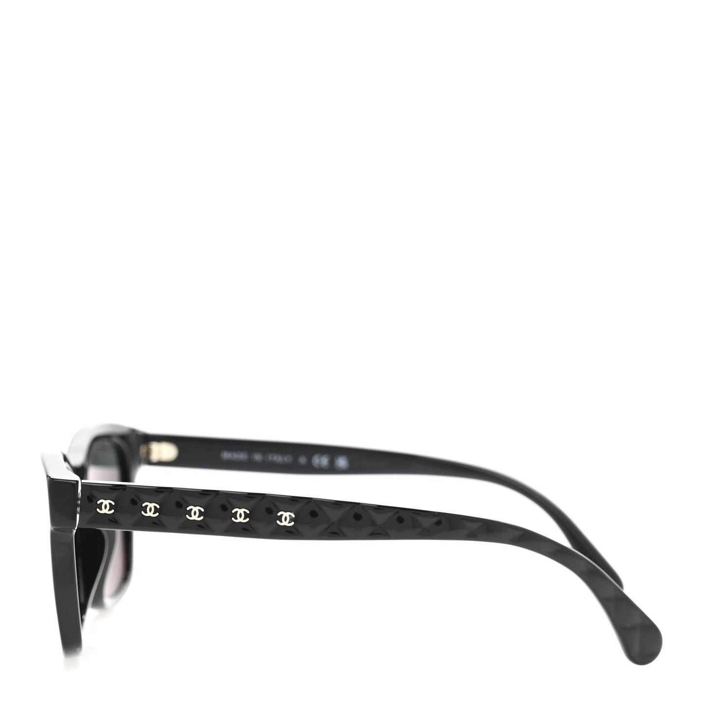Acetate Quilted Square Sunglasses 5484-A Black