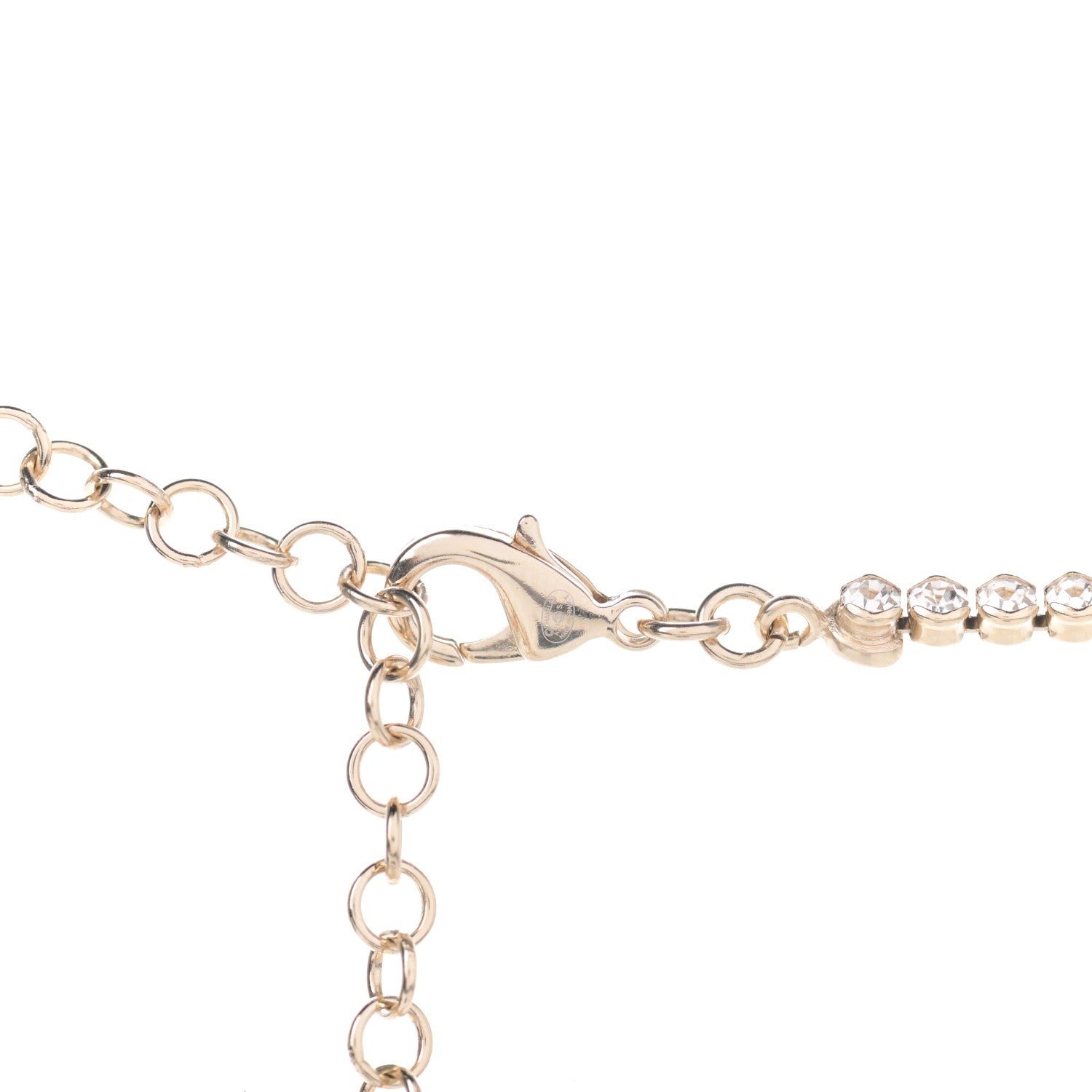 Chanel Crystal CC Chain Short Necklace Gold 4 of 4