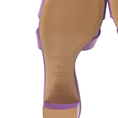 Hermes Calfskin Oasis Sandals 38 Violet 6 of 9