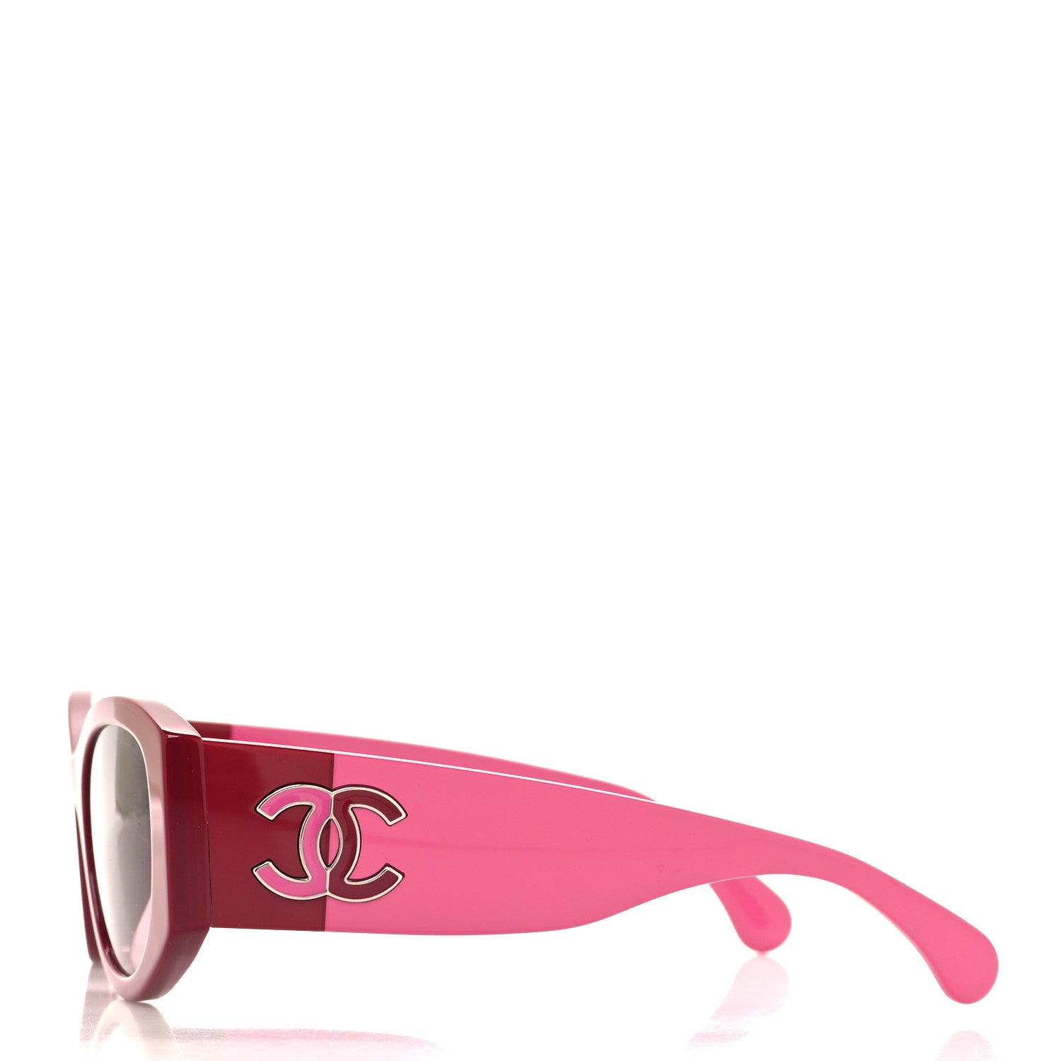 Chanel Acetate Oval Sunglasses 5524-A Pink Red 3 of 9