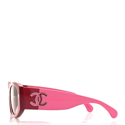 Chanel Acetate Oval Sunglasses 5524-A Pink Red 3 of 9