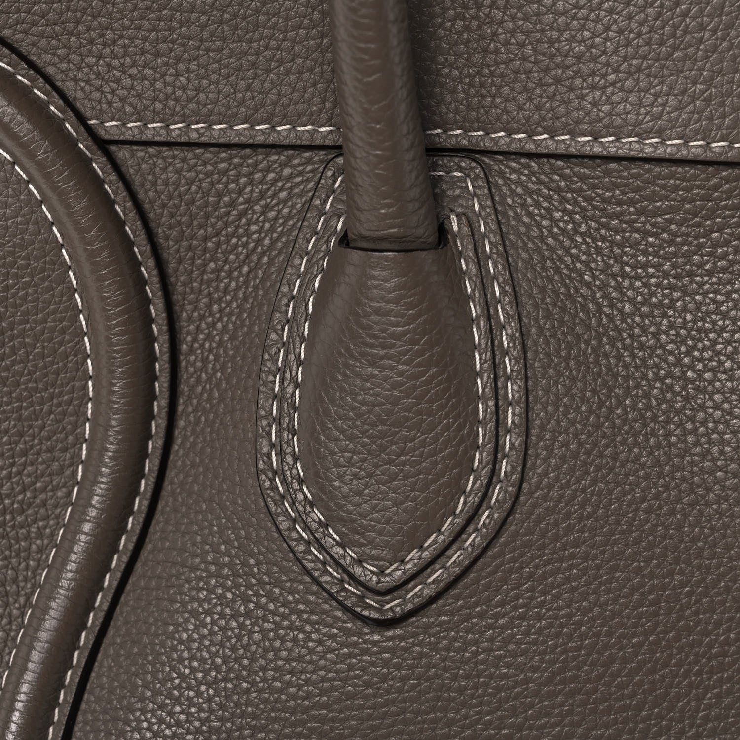Celine Drummed Calfskin Mini Luggage Souris 9 of 17