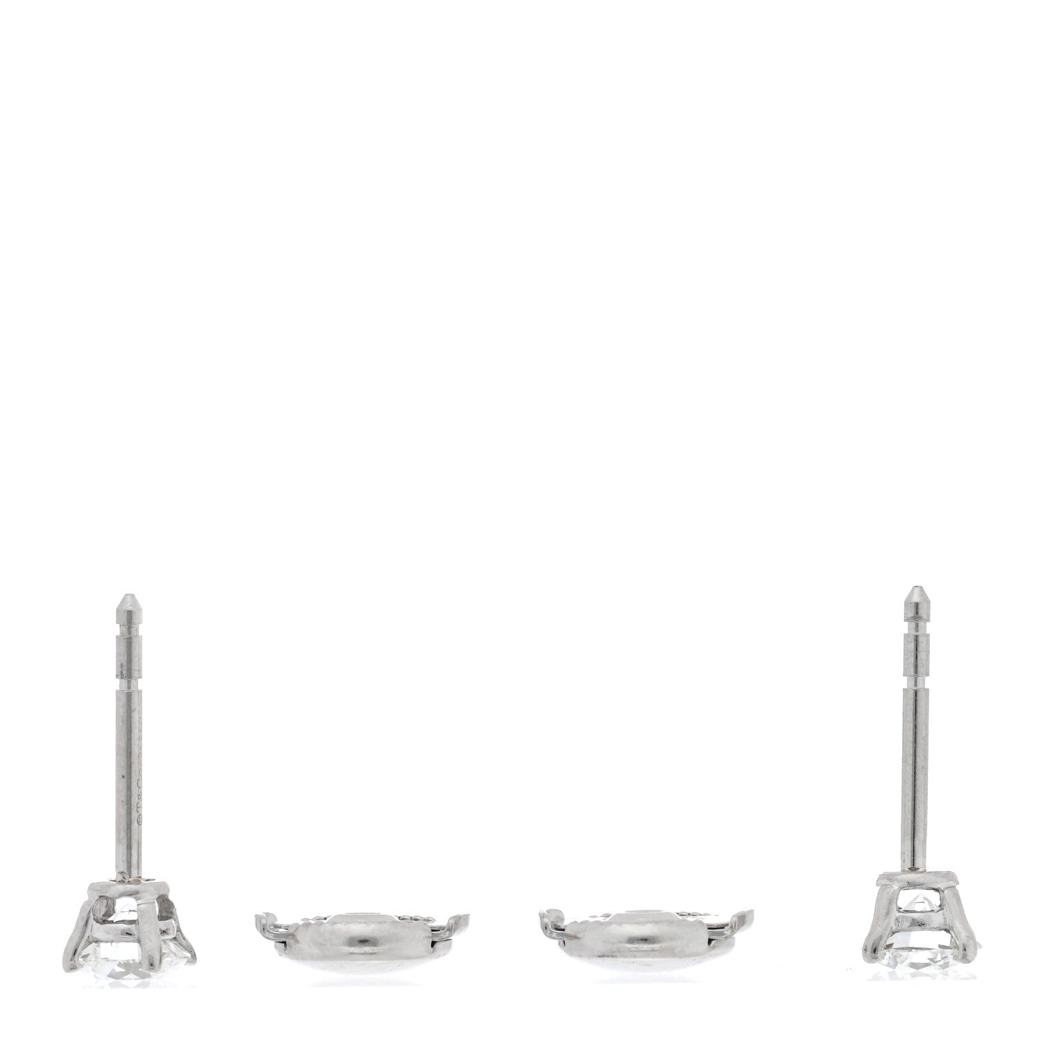 Tiffany Platinum Diamond .80ctw Solitaire Earrings 3 of 4