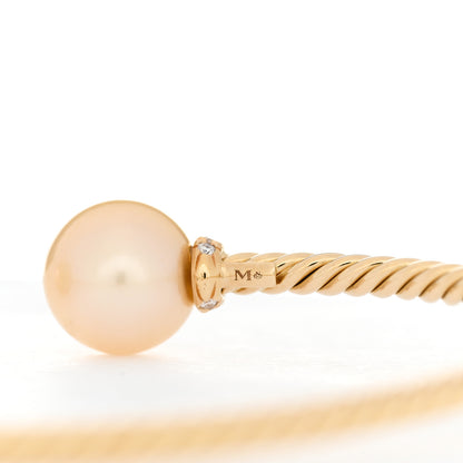 David Yurman 18K Yellow Gold Diamond South Sea Golden Pearl 9mm Solari Bracelet 4 of 4