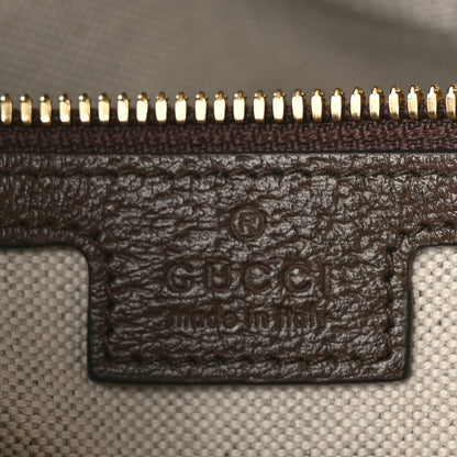 Gucci Monogram Jumbo GG Textured Dollar Calfskin Web Wristlet Messenger Bag Camel Ebony New Acero 6 of 10