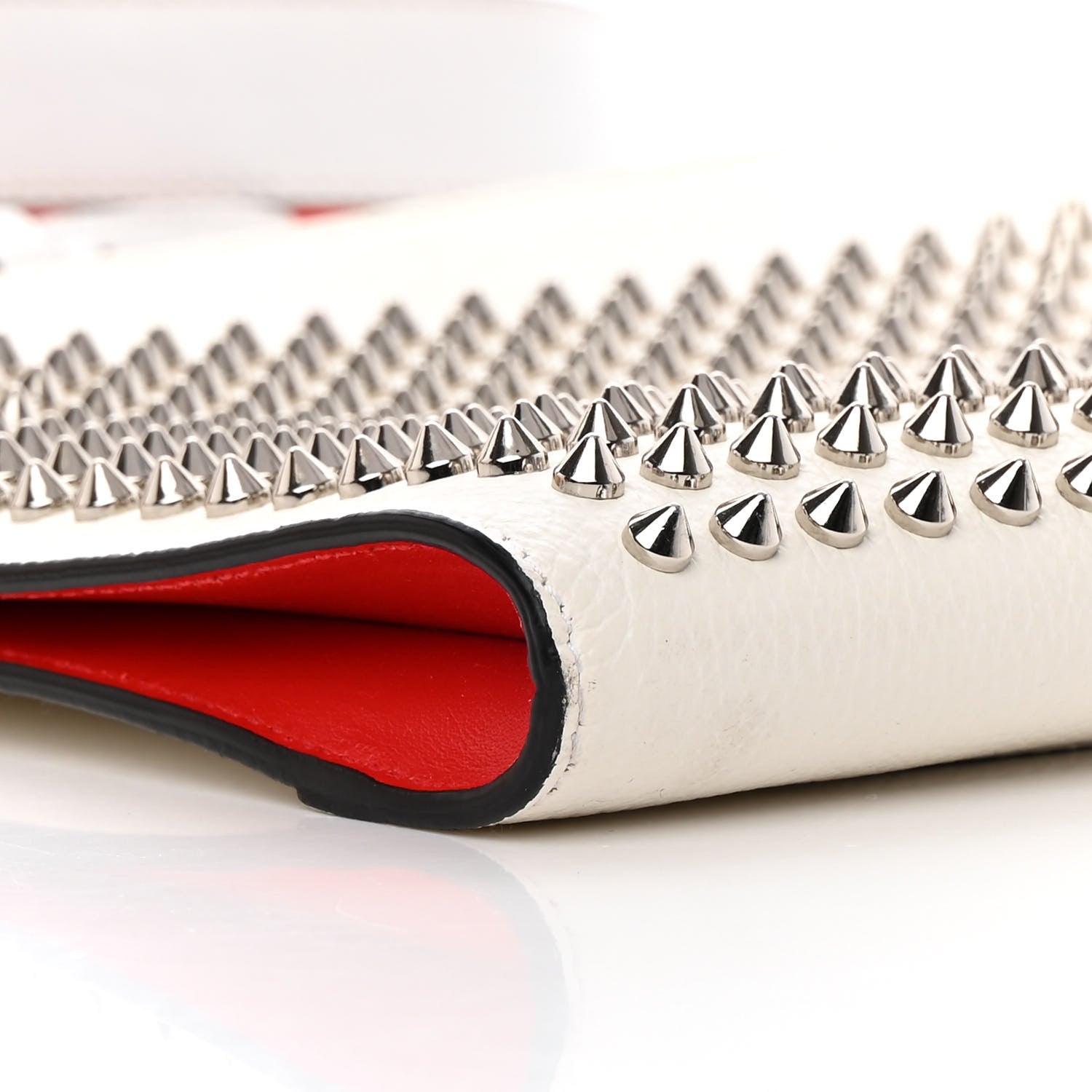 Christian Louboutin Calfskin Studded Skypouch Crossbody Clutch White 9 of 12