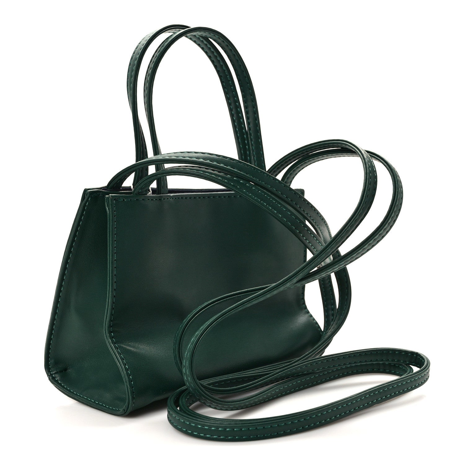Telfar Vegan Leather Small Shopping Bag Dark Olive 3 of 12