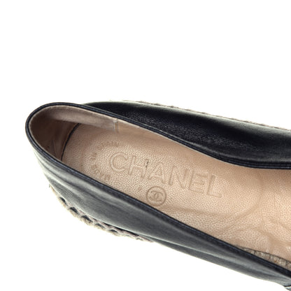 Chanel Lambskin CC Espadrilles 40 Black 7 of 10