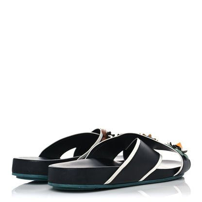 Fendi Calfskin Flowerland Studded Slide Sandals 40.5 Multicolor 4 of 8