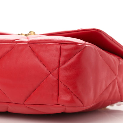 Chanel Lambskin Quilted Large Chanel 19 Flap Red 10 of 10