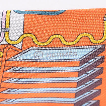Hermes La Silk Maizeon Des Carres Twilly Orange Capucine Rose 5 of 5