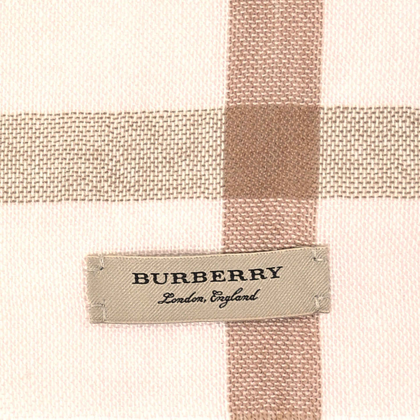 Wool Silk Gauze Giant Check Scarf Alabaster Pink
