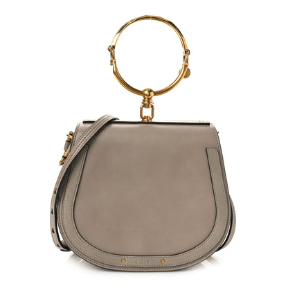 Chloe Calfskin Suede Medium Nile Bracelet Bag Motty Grey 1 of 9