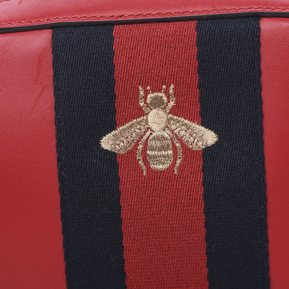 Gucci Calfskin Web Small Webby Bee Shoulder Bag Red 8 of 14
