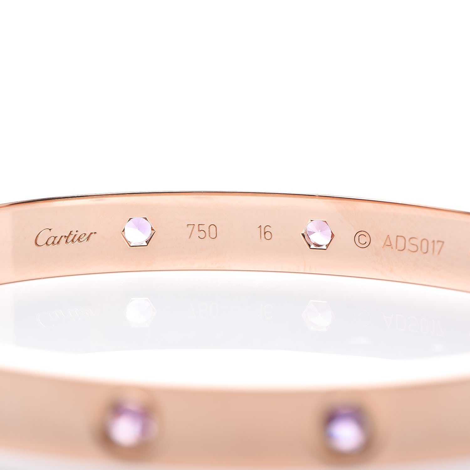 Cartier 18K Pink Gold Sapphire Garnet Amethyst LOVE Bracelet 16 5 of 7