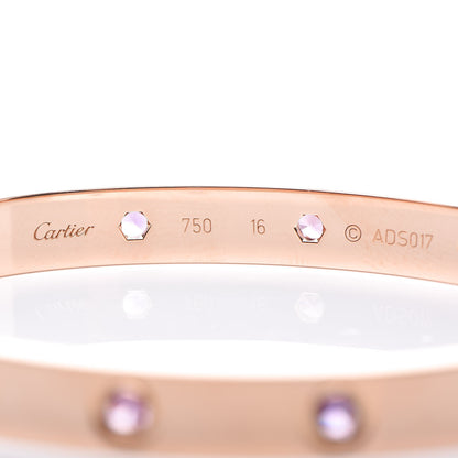Cartier 18K Pink Gold Sapphire Garnet Amethyst LOVE Bracelet 16 5 of 7