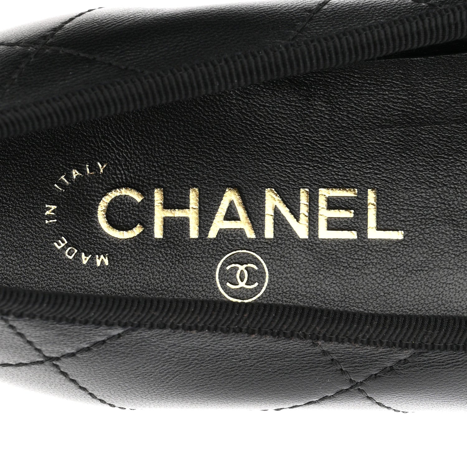 Chanel Lambskin Quilted CC Cambon Ballet Flats 37.5 Black White 8 of 10