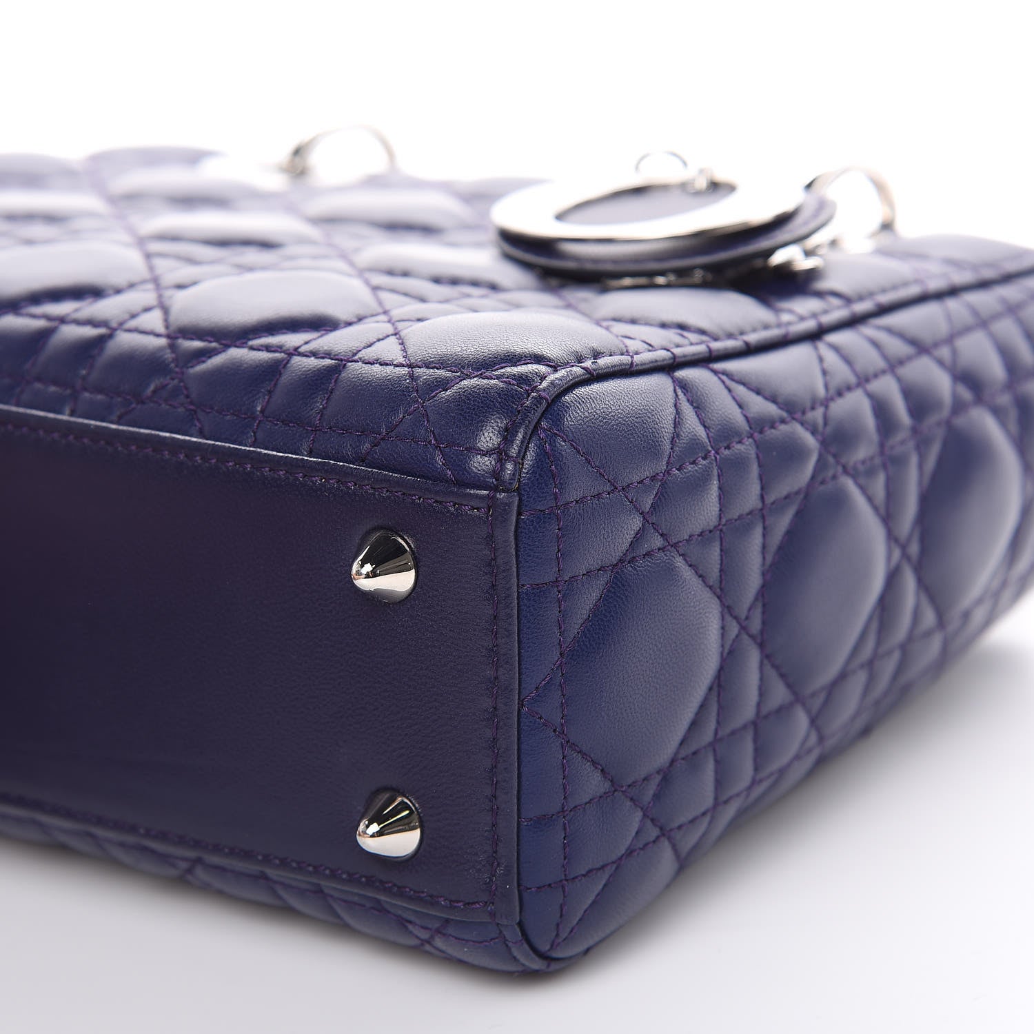 Christian Dior Lambskin Cannage Small Lucky Badges My Lady Dior Navy 9 of 15