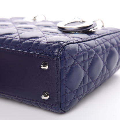 Christian Dior Lambskin Cannage Small Lucky Badges My Lady Dior Navy 9 of 15