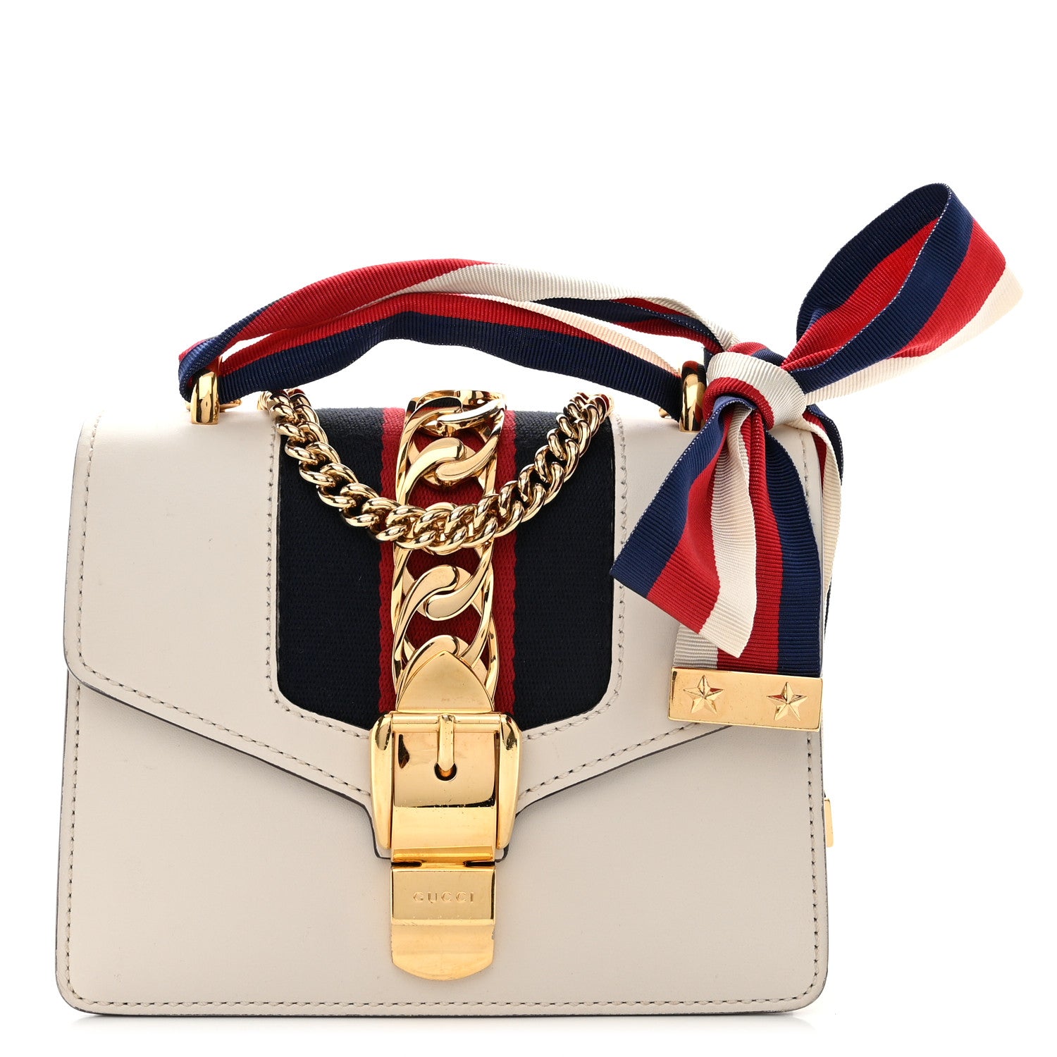 Gucci Calfskin Mini Sylvie Chain Shoulder Bag White 1 of 11